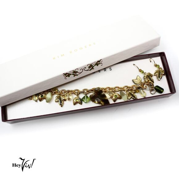 Kim Rogers Jewelry Gift Set in Box with Charm Bracelet and Earrings - Hey Viv - Picture 3 of 5